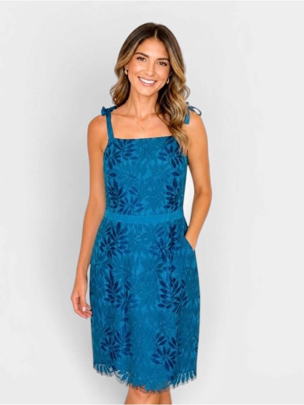 Lilly Pulitzer Women's Kayleigh Tidal Wave Fern Gallery Lace Shift Dress Sz 8